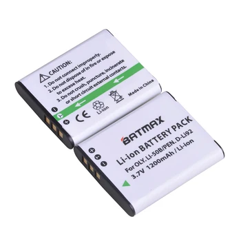 Batmax Li-50B Li50B Batería +LCD de Doble Cargador de Tipo C Puerto para Olympus u6010 u6020 para Pentax XZ-1 SP-800UZ D-Li92 DLi92