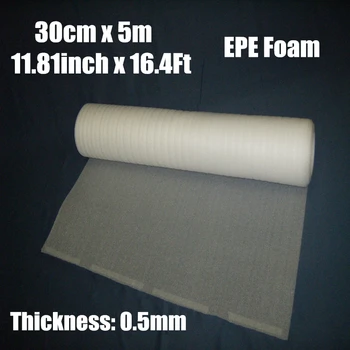 0.3*5m 1roll 0,5 mm de Protección de EPE Espuma de Embalaje Rollo Láser Urdimbre de Envío de Pre-corte de Correo de Embalaje Material de Película Verpakkings Materiaal
