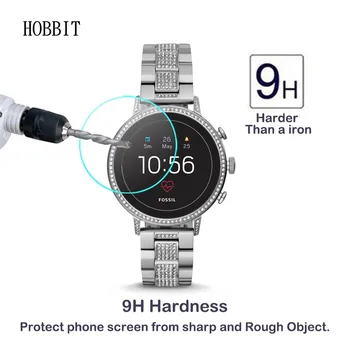 0.3 mm 2.5 D 9H Transparente de Vidrio Templado Protector de Pantalla Para Fósil Q Empresa HR Gen 4 Smartwatch Resistente a los Arañazos Protector de Pantalla de Cine