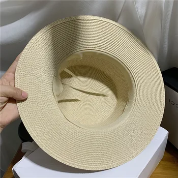01906-yuchun-M Twinkle perforadora de cinta de papel de paja de jazz fedoras tapa de las mujeres de los hombres de ocio sombrero de panamá