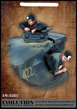 1/35, tripulación del tanque de Resina, Modelo de Soldado GK, la II Guerra Mundial tema militar, sin montar y sin pintar kit