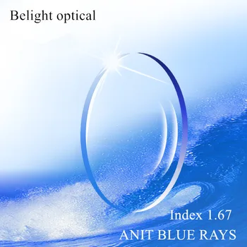 1.56 1.61 1.67 (+10.00~-10.00) Anti Luz Azul de la Prescripción de CR-39 de Resina, Esférico Gafas de Lentes de Miopía Hipermetropía, la Presbicia Lentes