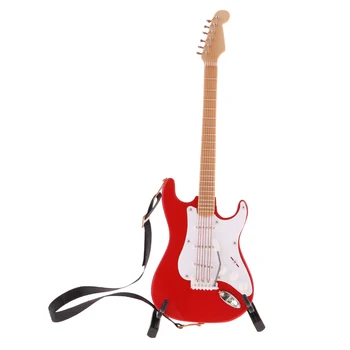 1/6 Figura de Acción de 12 pulgadas Muñecas Instrumento Musical de Accesorios de Guitarra de Madera Modelo w/Stand Hogar Decoración de la Oficina #2