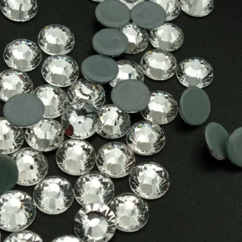 1 Caja de 3300pcs Revisión de diamantes de Imitación de Hierro En Pedrería Para la Ropa de Alta Calidad SS6-SS30 Crystal AB Caliente Vidrio trasero de Piedra