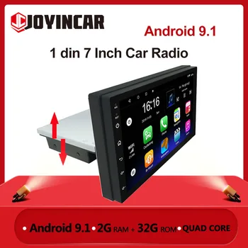1 DIN Ajustable Estéreo del Coche de Radio Android 9.1 de 7 de la Pulgada de la Pantalla de Contacto FM 1080P, procesador Quad-Core de Navegación GPS MP5 Jugador 2G RAM 32G ROM
