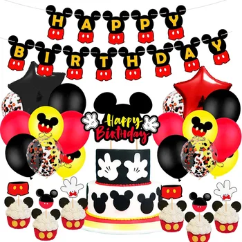 1 juego de Minnie Globos de Látex Tema de Mickey Mouse Fiesta de Cumpleaños Decoraciones de la Ducha del Bebé Decoración de fiestas infantiles de Mickey Globo de Aire Globos