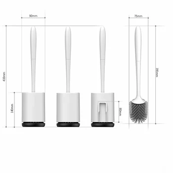 1 Set Montado en la Pared del Inodoro Cepillo Conjunto Actualizado de Diseño Moderno Con Silicona Suave Cepillo de Baño Para RV Yate Barco