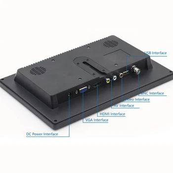 10.1 pulgadas portátil para juegos de 1280 x 800 pantalla táctil con HDMI VGA AV puerto BNC, altavoces integrados, adecuado para la PC PS4 PS5 Raspberry Pi