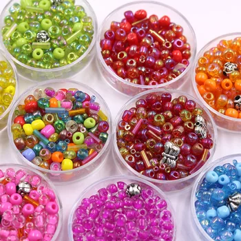 10 Cuadro Colorido Redondo de la Perla Perlas Vestido de Perlas Para la fabricación de joyas de Plástico de Coser cuentas de Perlas