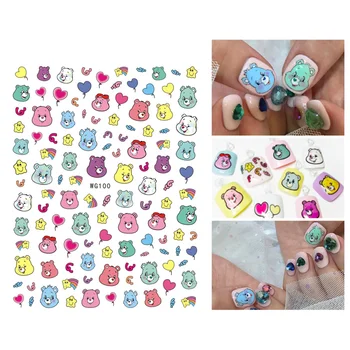 10 paquetes de flores geométricas chica de dibujos animados pegatinas de uñas de arte de uñas cita de papel de la marca del diseñador de arte de uñas pegatinas de uñas de arte deco