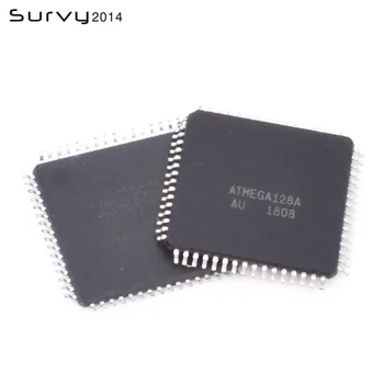 10 PCS ATMEGA128A-AU ATMEGA128A ATMEGA128 de 8 bits del Microcontrolador QFP64 TQFP de bricolaje, electrónica