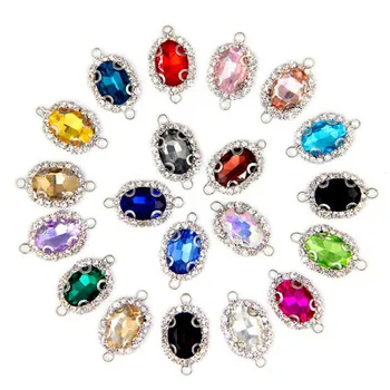 10 piezas de Plata de la Base de diamantes de imitación de Cristal de la Pulsera Aretes Extremo del Conector Broche Encantos Colgante De Collar de la Joyería de BRICOLAJE Hacer Z605
