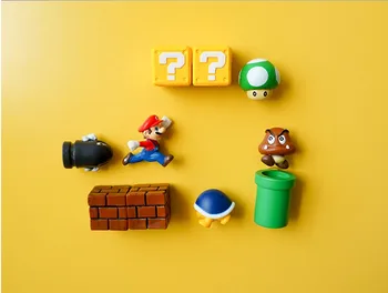 10 sólo 3D lindo super Mario decoradas para niños estéreo imán creativo magnético pegatinas de la nevera para que se pegan