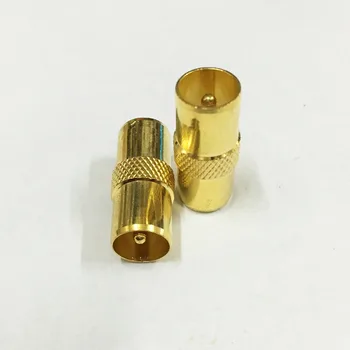 100 piezas de Oro Coaxial Coaxial de RF Conectores del Adaptador de TV PAL Macho TV Macho M/M Enchufe