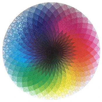 1000 pcs/set de colores del arco iris Redondo Geométricas Foto Puzzle Adulto Niños de BRICOLAJE Educativos Reducir el Estrés de Juguete Rompecabezas de Papel
