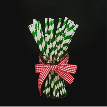 100pcs/lote Mixto de papel de rayas retro vintage parte de chevron de pajas de beber a los niños de cumpleaños de la boda de navidad