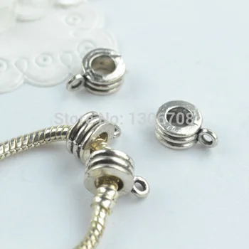 100pcs Metal tibetano de plata de los encantos gran agujero del conector de perlas de ajuste para europa de la pulsera de la joyería z42700