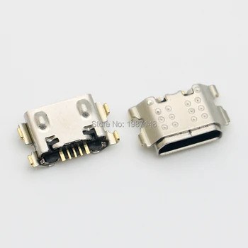 100pcs Micro USB 5Pin Jack Conector socket de Datos puerto de carga de la cola de enchufe Para Samsung Galaxy A01 A015 A015F/DS Mini USB