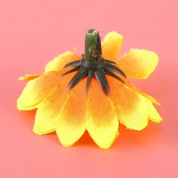 100pcs Realistas Mini Flores Artificiales de Seda de Girasoles Jefes de la Boda Decoración de la Parte Falsa de Scrapbooking Floral Accesorios para el Hogar