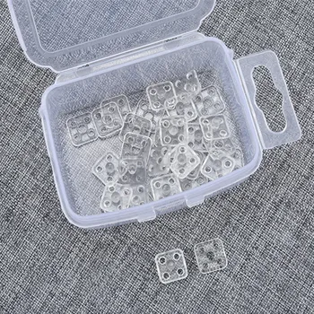 100sets 7mm de Plástico Transparente Mini Cuadrado Botones de Sujetadores Para la Ropa de la Muñeca Accesorios Babero Pañal Bufandas