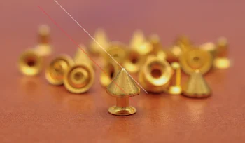 100X 7*5 mm de Oro Spots de Cono de Tachuelas de Metal, artesanía en Cuero Sujetadores de Pulsera de Remache de Perno de Bala Picos de Concho Rivetback
