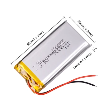 103565 3.7 V batería de polímero de litio de 3000 mah de BRICOLAJE del banco del poder Para el reproductor de DVD de GPS de la PSP DVR altavoz Bluetooth de la Cámara E-libro de li-ion
