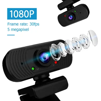 1080P 30fps Full HD Webcam con Micrófono Integrado Conjunto de Ordenador en Casa, Accesorios para Video en Vivo de la Conferencia