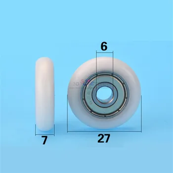 10pc 6*27*7 mm de nylon de caucho cojinete 626zz pista de la rueda de la polea para la impresora 3D/CNC de la máquina de grabado/estándar de la UE de 20 de perfil de aluminio