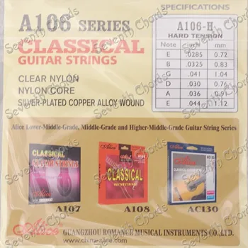 10Pcs.Alice Nylon para Guitarra Clásica 5 de Cuerdas 036 - de Cobre Plateado de la Aleación de la Herida de la Quinta cuerda(No Set de cuerdas)