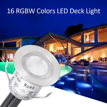 10PCS LED Luces de la Cubierta con Control Remoto 16 Colores 4 Modos de IP67 resistente al agua Subterránea de la Lámpara al aire libre de Spotlight Patio Jardín de la Escalera