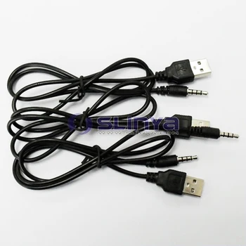 10pcs/lot 1M USB a Macho a 3.5 mm Macho de Audio para Auriculares Cable del Enchufe de 3.5 mm AUX de Audio USB 2.0 Macho Cable de Carga del Cable del Adaptador de