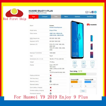10Pcs/lot de la Pantalla Táctil Para Huawei Y9 2019 Panel Táctil Frontal Exterior de la Lente de Cristal Disfrutar de 9 Plus LCD de Cristal Que OCA Hueco Pegamento