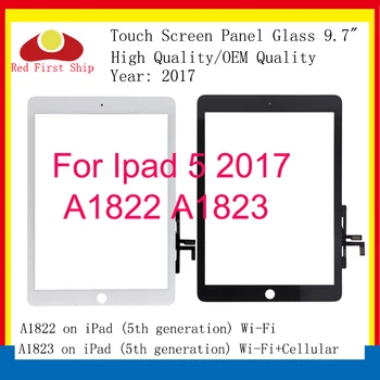 10Pcs/lot Para el Ipad De 9,7 2017 Digitalizador de Pantalla Táctil Panel Táctil Sensor de la Lente de Cristal Para el IPAD 5 2017 A1822 A1823 LCD Frontal Exterior