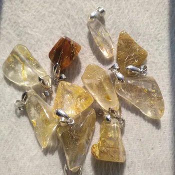 (10pcs) Oro Natural Rutilated de cristal de cuarzo muestras de piedras y cristales