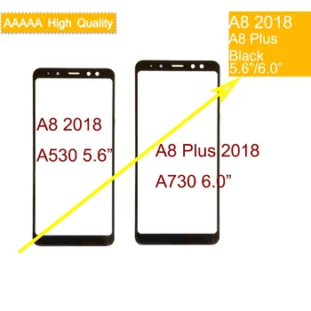 10pcs Para Samsung Galaxy A8 2018 A530 A530F SM-A530F A530N A8+ Plus A730F de la Pantalla Táctil del Panel Frontal de Cristal de la Lente Frontal Exterior