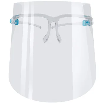 10pcs Protector de la Cara Visera Transparente Máscara de Cara Completa Con Gafas de Cocina de Aceite a Prueba de Salpicaduras Transparente de la Cubierta