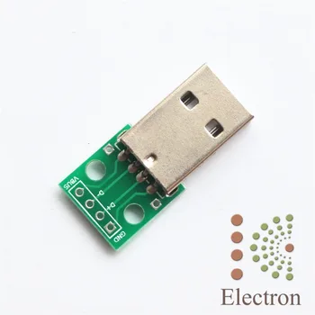10pcs/set USB Conector Macho de Convertir A la Placa de circuito de Soldadura de 4-Pin DIP 2,54 mm Cancha General