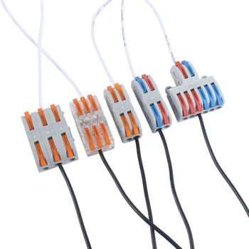 10PCS SPL-62 2 En 6 Mini Rápida quick Conector del Cable Universal de Cableado Cable Conector Push-in Conductor del Bloque de Terminales