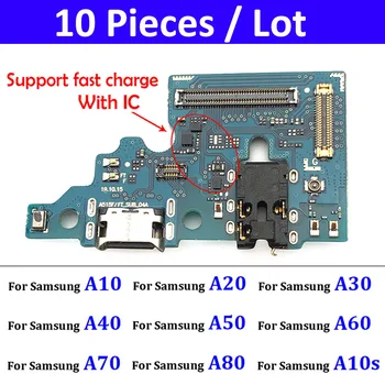 10Pcs USB Cargador de Muelle de Carga del Puerto del Conector del Flex Cable Para Samsung A10S A20s A30s A50s A10 A20 A30 A40 A50 A60 A70 A70s