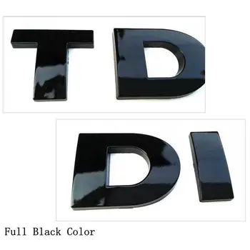 10PCSXPlastic Negro Brillante TDI Trasera Auto Adhesivos Emblemas Distintivos