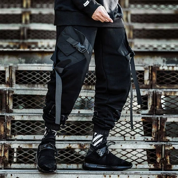 11 BYBB OSCURO DE Hip Hop de la Calle de Corredores de Hombres 2020 Harajuku Táctico Pantalones Pantalones de Primavera Cintas Negro Pantalones de los Hombres Holgados