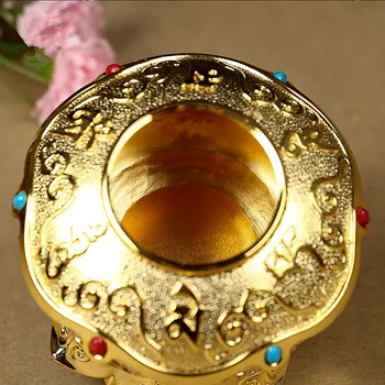 12cm de Aleación de Metal de Oro Moni Tibetano Tranic Riqueza Budista Preciada Botella,Templo Poniendo Decoraciones