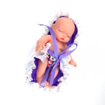 12cm Lindo Vinilo Simulación de Bolsillo Dormir Muñecas Transparente de la Bola de Juguetes del Bebé del Regalo de la Muñeca del Bebé Juguetes Bebé bebé Amigos mini Muñeca