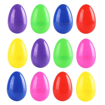 12Pcs de Plástico de colores Abrir Huevos de Pascua de Colores Variados Adornos de navidad Vacía de Chocolate, Caramelos de la Caja de Huevos de Pascua de los Juguetes de la Diversión