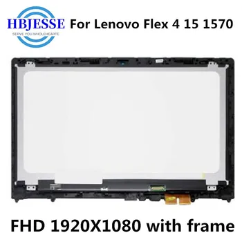 15 pulgadas de la pantalla del portátil para Lenovo Flex 4 15 Flex4-15 1570 1580 Lcd Digitalizador de Pantalla Táctil CON Bisel IPS FHD 1920x1080