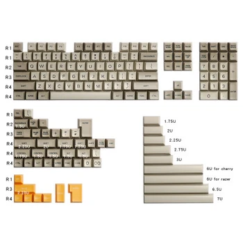 159 claves del conjunto completo de SA perfil de la década de 1980 keycap ABS de doble disparo gris blanco amarillo teclas personalizadas para mecánico de teclado