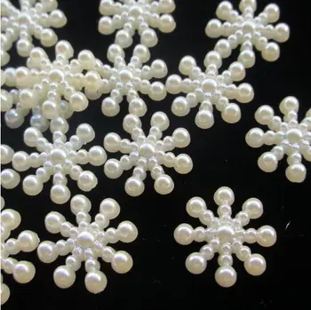 15MM Blanco Copo de nieve, Bolas de Artesanía ABS Imitación de Perlas de las planas Para el Arte de Scrapbooking/BRICOLAJE Decoración