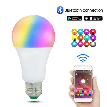 15W RGB Led de Luz de Foco Lampada Ampolla Bombilla Lámpara E27/B22 Bluetooth Inalámbrico RGB Magia de la Luz de Bulbo de la Lámpara de la Iluminación de la Casa