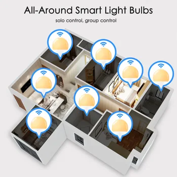 15W Smart WiFi Bombilla E27 B22 Dimmable LLEVÓ la Lámpara de la APLICACIÓN Inteligente de despertador Luz de la Noche Compatible con Amazon Alexa principal de Google