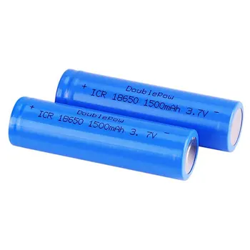 18650 batería recargable de cabeza plana 2 paquetes de 1500mah de la fuerte luz de la linterna 3.7 V batería de litio ión de litio
